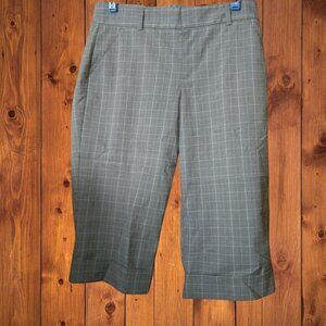 DOCKERS COLLECTION WOMEN'S SIZE 4 IDEAL FIT PLAID CUFFED CAPRI PANTS